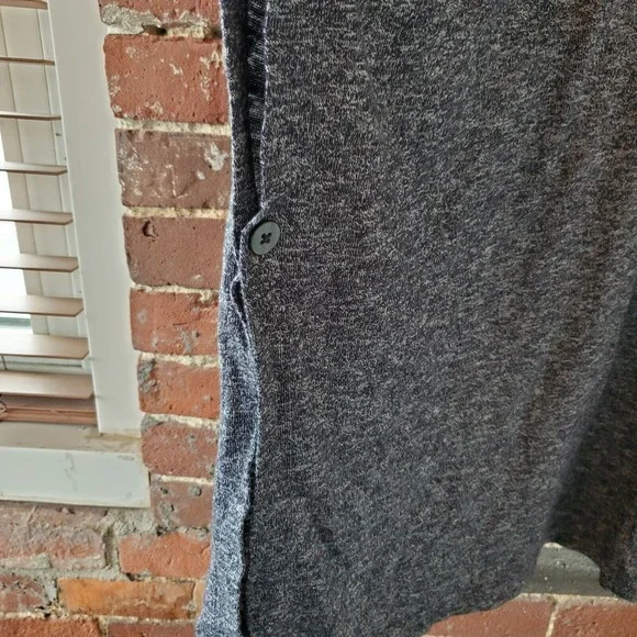 Talbots Womens Poncho Sweater Sz L/XL Gray Split Hem V-Neck Cotton Blend Vest - Picture 6 of 8